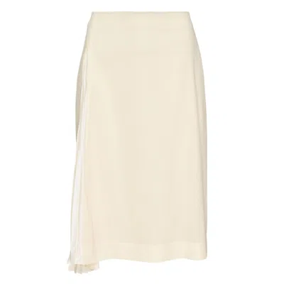 Jil Sander Fluid Wool Midi Skirt In Neutral