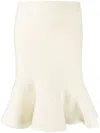 Jil Sander Fluted Cashmere-blend Wool Skirt In Neutrals