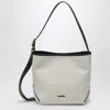 Jil Sander Canvas Tote Bag With Adjustable Strap And Contrast Trim In Sand