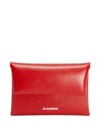 Jil Sander Folded Card Holder In Red