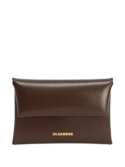 Jil Sander Folded Coin Purse In Brown