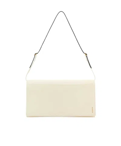 Jil Sander Folded Flap Shoulder Bag In Neutral