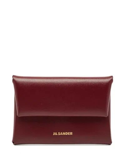 Pre-owned Jil Sander Folded Leather Coin Purse In Red