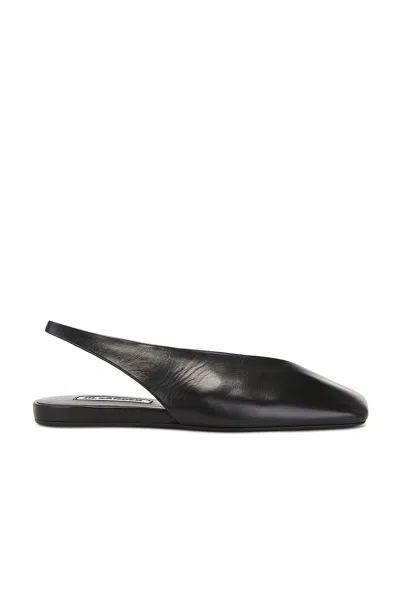 Jil Sander Folded Sling Back Flat In Black