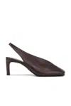 Jil Sander Folded Sling Back Heel In Aubergine