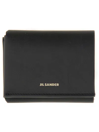 Jil Sander Folding Card And Coin Purse In Black