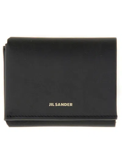 Jil Sander Folding Card And Coin Purse In Black