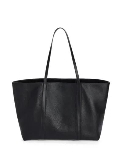 Jil Sander Foro Grained Leather Tote Bag In Black