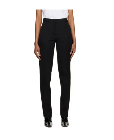 Jil Sander Four-bag Pleated Casual Pants In Black