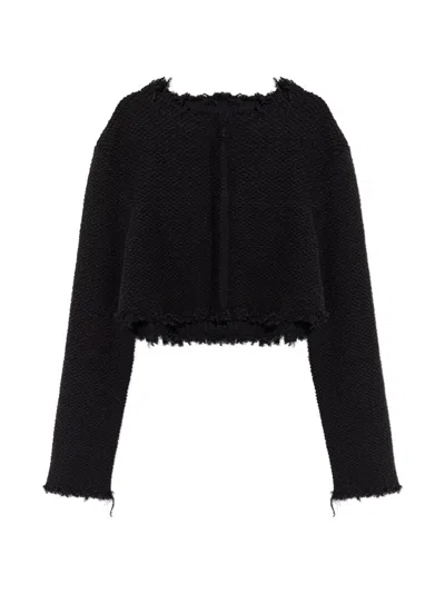 JIL SANDER FRAYED CARDIGAN