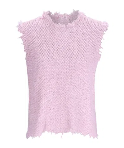 Jil Sander Frayed Sleeveless Top In Multi