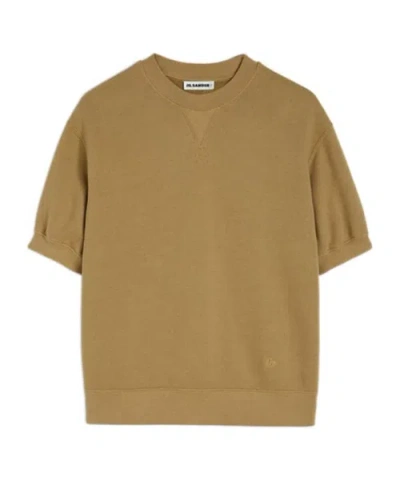Jil Sander French Terry Short-sleeved Sweatshirt In Green