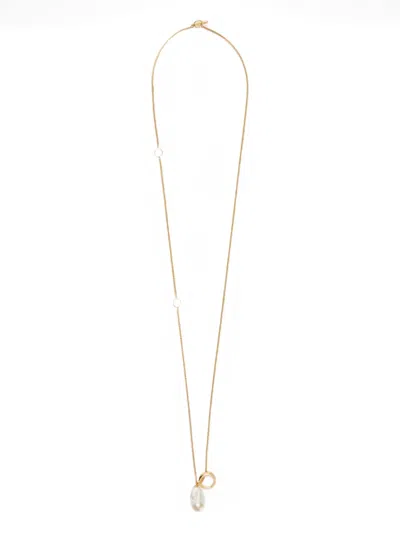 Jil Sander Freshwater-pearl Pendant Necklace In Gold