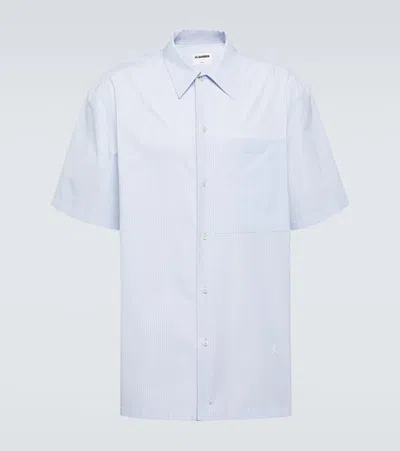 Jil Sander Friday Pinstripe Cotton Shirt In Blue