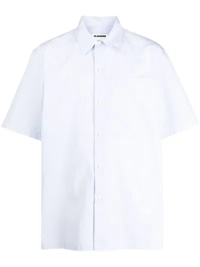 Jil Sander Friday Striped Cotton Shirt In Blue