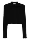 Jil Sander Frilled Cardigan In Black