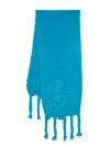 Jil Sander Fringe-edge Mohair-blend Scarf In Blau