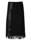 Jil Sander Fringe-detail Midi Skirt In Black