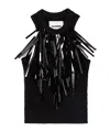 Jil Sander Fringe-trim Knitted Top In Black