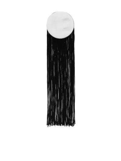 Jil Sander Fringed Brooch In Silver