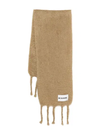 Jil Sander Fringed-edges Scarf In Brown