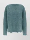 Jil Sander Fringed Sweater Sweaters And Cardigans Light Blue In Blue