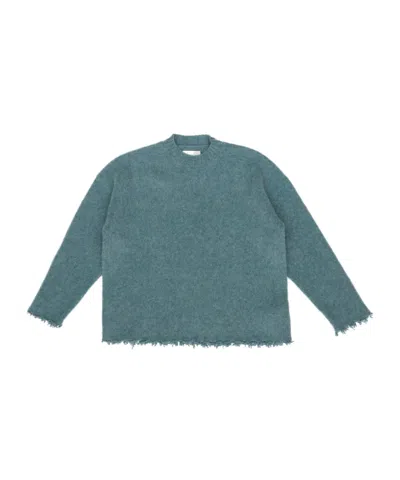 Jil Sander Fringed Hem Sweater In Green