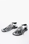 JIL SANDER FRINGED LEATHER SANDALS WITH BUCKLE
