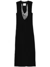 Jil Sander Fringed-mesh Maxi Dress In Black