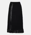 Jil Sander Fringed Midi Skirt In Black