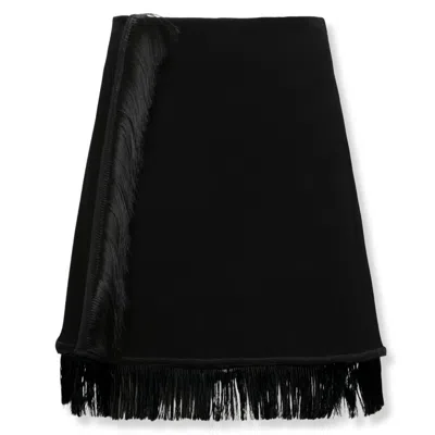 JIL SANDER FRINGED MINI SKIRT