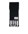 Jil Sander Fringed Brushed Scarf In Black