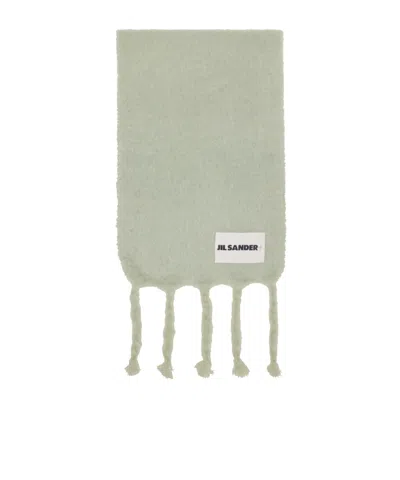 Jil Sander Green Plain Scarf In 338 Pale Green