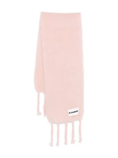 Jil Sander Fringed Scarf In Brown