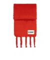 Jil Sander Fringed Scarf In Red