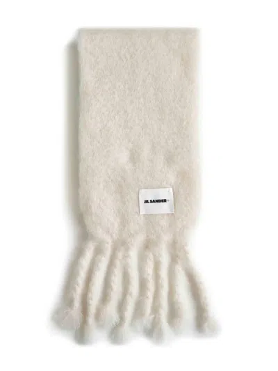 Jil Sander+ Fringed Scarf In White