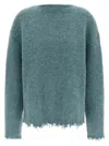 Jil Sander Fringed Sweater Sweaters And Cardigans Light Blue In Blue