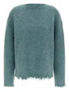 Jil Sander Fringed Sweater Sweaters And Cardigans Light Blue In Blue