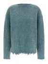 Jil Sander Fringed Sweater Sweaters And Cardigans Light Blue In Blue