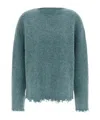 Jil Sander Fringed Sweater Sweaters And Cardigans Light Blue In Green