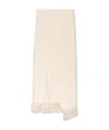 Jil Sander Wrap-effect Fringed Cotton-blend Maxi Skirt In White
