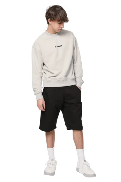 Jil Sander + Front Logo Crew Sweat In Grey