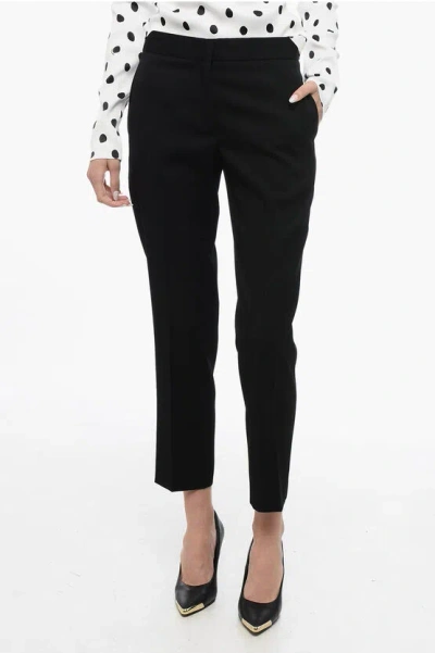 Jil Sander Front-pleated Cropped Pants In Black