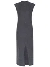 JIL SANDER FRONT-SLIT KNITTED MAXI DRESS