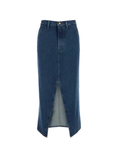 Jil Sander Front-slit Denim Skirt In Blue