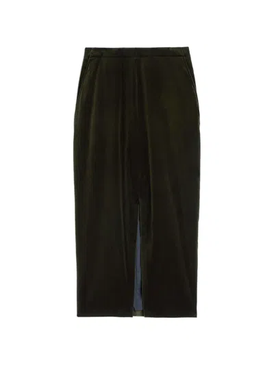 Jil Sander Front-slit Velvet Midi Skirt In Multi