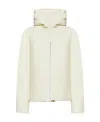 Jil Sander Short Down Jacket In Habotai Silk Blend In White