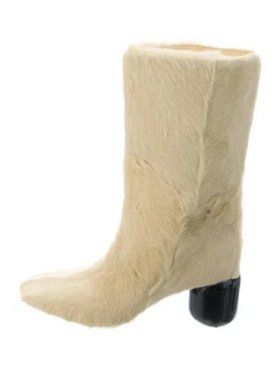 Pre-owned Jil Sander Fur Boots In Yellow