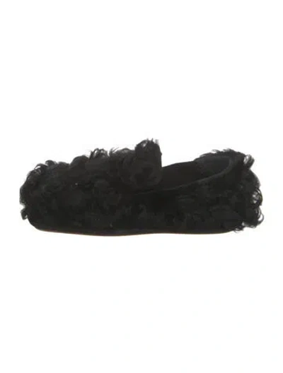 Pre-owned Jil Sander Fur Moccasins W/ Tags In Black