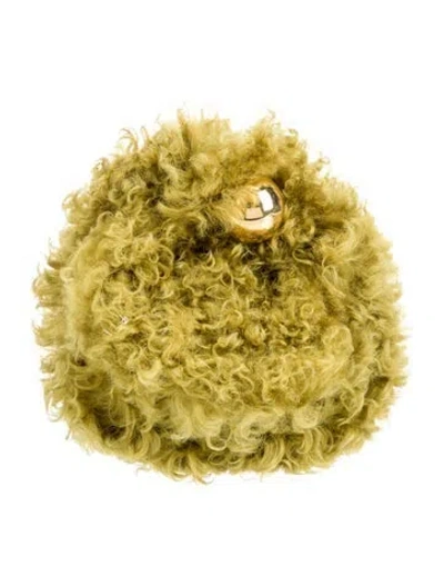 Pre-owned Jil Sander Fur Top Handle Bag In Green